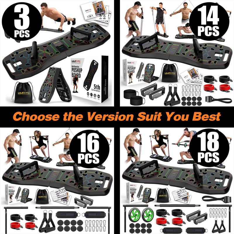 LALAHIGH Portable Home Gym System：Five Versions of Push-Up Board Sets