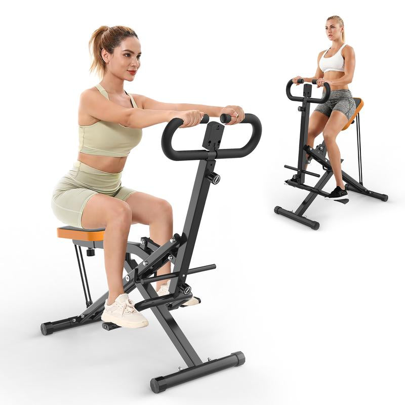 Squat Machine for Home, Adjustable 4 Resistance Bands,Rodeocore Exercise Machine, Ride & Rowingmachine for Botty Glutes Butt Thighs, Foldable 330LBS, Abback/Leg Press Hip Thrust Christmas Gift